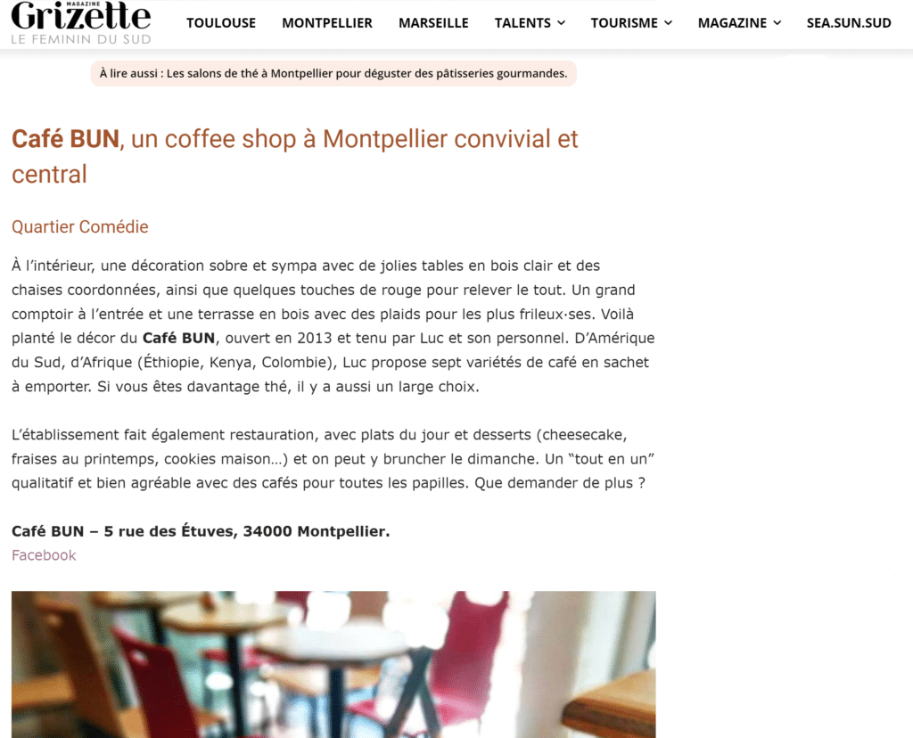 Le city-guide de Montpellier La Grizette nosu recommande comme un coffee shop convivial et central sur la place de la Comédie.